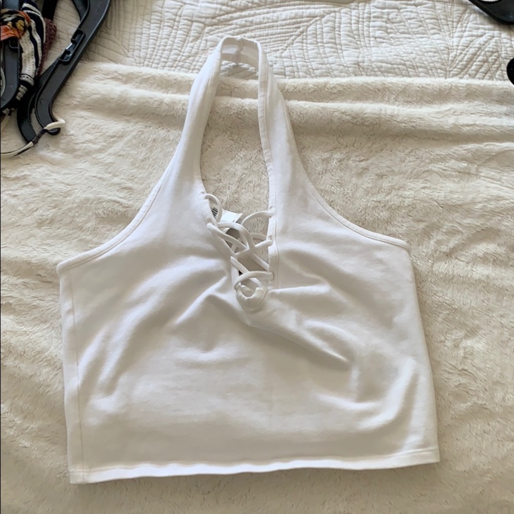 Small white halter top